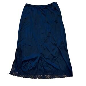 Vintage Black Slip Skirt 90s Y2k Goth Whimsigoth